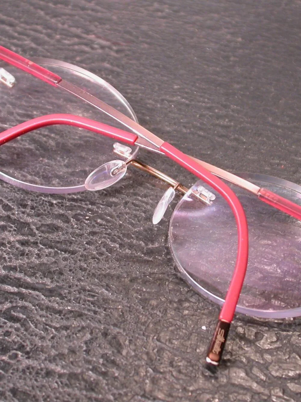 Silhouette Titan Frameless Red Light Weight Eyeglasses Made in Austria